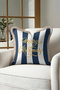 Merry Christmas Blue New Year's Patterned Tasseled Cushion Cover - New Year's Fringed Pillowcase - 7