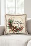 Hello Winter Cream New Year's Decoration Tasseled Cushion Cover - Candle New Year Beige Fringed Pillowcase - 6