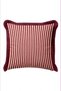 Red-Striped New Year's Tasseled Cushion Cover - New Year's Decoration: Burgundy-Fringed Pillowcase - 5