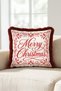 Merry Christmas and New Year's Patterned Tasseled Cushion Cover—New Year's Decor Burgundy Tasseled Pillowcase - 6