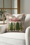 Merry Christmas Cream-Colored New Year's Patterned Tasseled Cushion Cover—Xmas Decoration Fringed Cushion Cover - 8