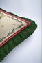 Beige Pine Tree Christmas-Patterned Tasseled Cushion Cover - Retro New Year Green-Fringed Pillowcase - 7