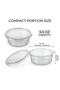 6.5 oz Clear Round Plastic Food Bowls with Secure Lids, Pack of 25–150 Sets - 3