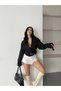Women's Sleeveless Belted Double-Breasted Cropped Trench Coat with Wrap Neckline Detail - 8