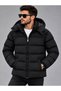 Men's Waterproof and Windproof Puffer Coat with Detachable Hood, Relaxed Fit