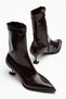 Women's Boots with 5 cm Heels, Zipper, Stretchy Material, and Pointed Toe