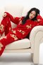 Red Teddy Bear Print Wellsoft Knit Pajama Top and Bottom Set 8101