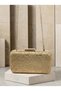 Gold Lace Women's Evening Clutch Bag with Gold-Accented Strappy Chain Strap for Weddings and Engagements - 8