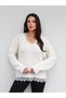 Lace Detailed V-Neck Knitwear Sweater