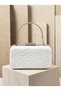 White Lace Women's Evening Clutch Bag with Strappy Chain Strap and Silver Accents—Perfect for Weddings and Engagement Parties - 5
