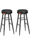 Set de 2 scaune de bar Ekho, tapițate cu PU, înălțimea scaunului 76 cm, 52x76 cm, negru
