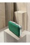 Green Lace Women's Evening Clutch Bag with a Strappy Handle, Chain Strap, and Silver Accents—Perfect for Weddings and Engagement Parties - 7