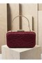 Burgundy Lace Women's Evening Clutch Bag with Gold Accents, Strappy Chain Strap, and Handle—Perfect for Weddings and Engagements - 5