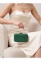 Green Lace Women's Evening Clutch Bag with Gold Accents and Chain Strap for Weddings and Engagements