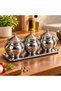 3-Piece Stainless Steel Spice Jar and Sugar Bowl Set with Lids – Includes Tray, 400 ml, 7 Pieces - 5