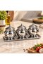 3-Piece Stainless Steel Spice Jar and Sugar Bowl Set with Lids – Includes Tray, 400 ml, 7 Pieces - 7
