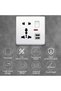 wall socket, multi-function switch and 2 USB universal, tamper-proof, charger adapter power panel - 2