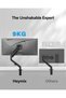 Monitor Arm VESA Mount Gas Spring Adjustable Computer Monitor Stand, Swivel Monitor Arm with 2-Grommet Mounting Base, Black - 4