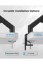 Monitor Arm VESA Mount Gas Spring Adjustable Computer Monitor Stand, Swivel Monitor Arm with 2-Grommet Mounting Base, Black - 8