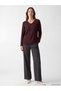 TWO MT SHOP QUALITY LCW Grace Mor Knit Solid V-Neck Women's Sweater with Boat Neck - 2