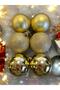 Christmas Tree Decoration 6 cm Gold Cici Ball 6-Piece Gold Colored Cici Ball - 4