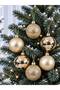 Christmas Tree Decoration 6 cm Gold Cici Ball 6-Piece Gold Colored Cici Ball - 3