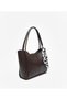 Brown Large Internal Volume Women's Shoulder Bag with Scarf (Scarf Color May Vary) - 5
