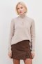 Half-Buttoned High-Neck Knitwear Sweater