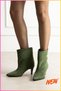 Women's elegant suede heeled shoes without a zipper, Oversized crocodile print - 8