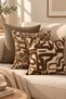 Flora Jacquard Woven Coffee Cushion Cover, 43 x 43 cm - 5