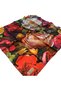 Tivil Silk Scarf Ist Black-Red Flower Pattern 2555 - 02