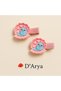D’Arya Handmade Ceramic Whale and Seashell Figured 2-Piece Girls' Snap Hair Clips – Kawaii Dd83Fish - 2