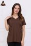 Viscose V-Neck Long-Sleeve T-Shirt with Back Detail