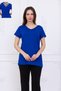 Viscose V-Neck Long-Sleeve T-Shirt with Back Detail