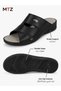 Men's Cross Strap Adjustable Sandals - Black - 5
