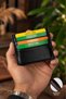 Unisex Black Faux Leather Slim Horizontal-Style Reversible Gift Wallet with Plenty of Card Compartments
