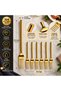 Set of 6 Gold Stainless Steel Dinner Forks