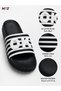 Men's Striped Sandals - Black - 3