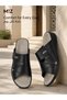 Men's Cross Strap Adjustable Sandals - Black - 6