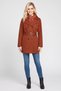 Women Solid Trench Coat, Rust - 2