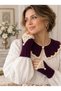 Teachers' Day Gift Handmade Vintage Knitted Collar and Fingerless Lace Gloves Set