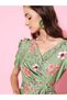 Women's Polyester Wrap Midi Dress - 3