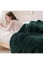 3D Fleece Twin Size Blanket for Bed, Forest Green - 4