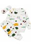 Boys' Cotton-Brushed Inside White Safari-Print Long-Sleeve Winter Pajama Set with Eye Patch - 2