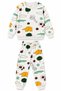 Boys' Cotton-Brushed Inside White Safari-Print Long-Sleeve Winter Pajama Set with Eye Patch - 3