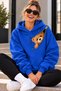 Unisex Oversized Hoodie with a Cute Teddy Bear Print Visible Through the Zipper – Relaxed Casual Sweatshirt
