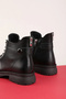 Genuine Leather Lightweight Sole Casual Comfort Boots, Item No. 3367, Black Leather - 3