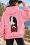 Unisex Oversized Hoodie with "Cat on a Rope" Back Print – Relaxed Casual Sweatshirt with Relaxed Fit