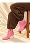 Savanna Pink Suede 5 cm Thin Heel with Tassel Detail Women's Boots Botties