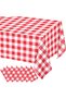 Pack of 6 Disposable Red and White Rectangular Checkered Tablecloths Red and White Plastic Checkered
